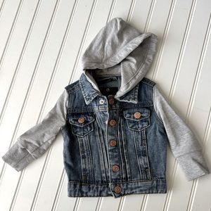 Little Bipsy Denim Hooded Jacket size 0-3 Brand new with tags